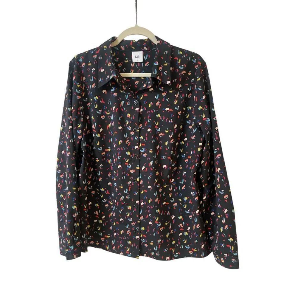 CAbi Ferris blouse style #3423 confetti pattern sz large
